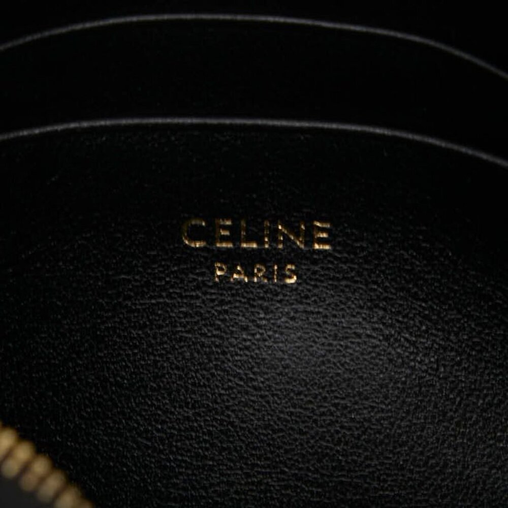 Celine Ccharm Quilted Coin Case Card Case Black Leather - Picture 9 of 10